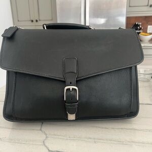 Vintage Coach 5319 Black Leather Briefcase/ Messenger Bag